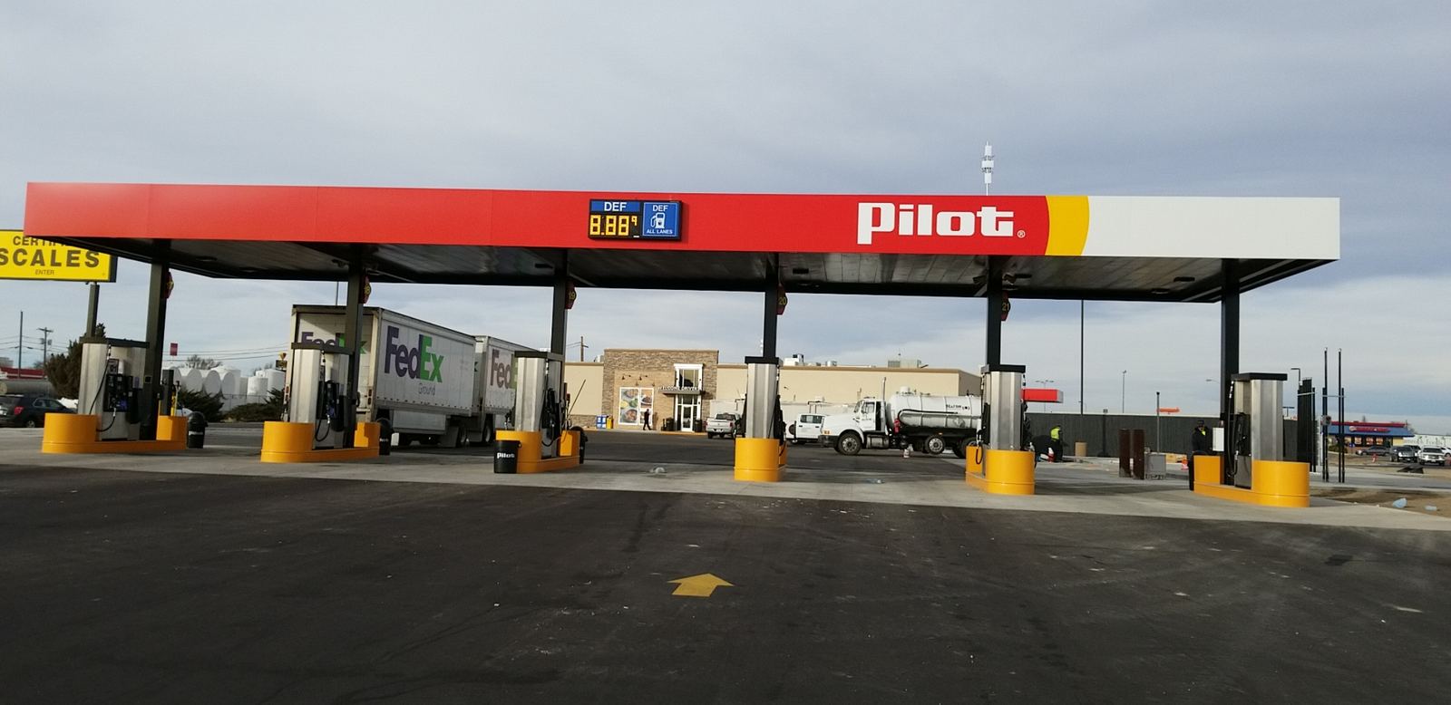 Completed travel center — full electrical scope