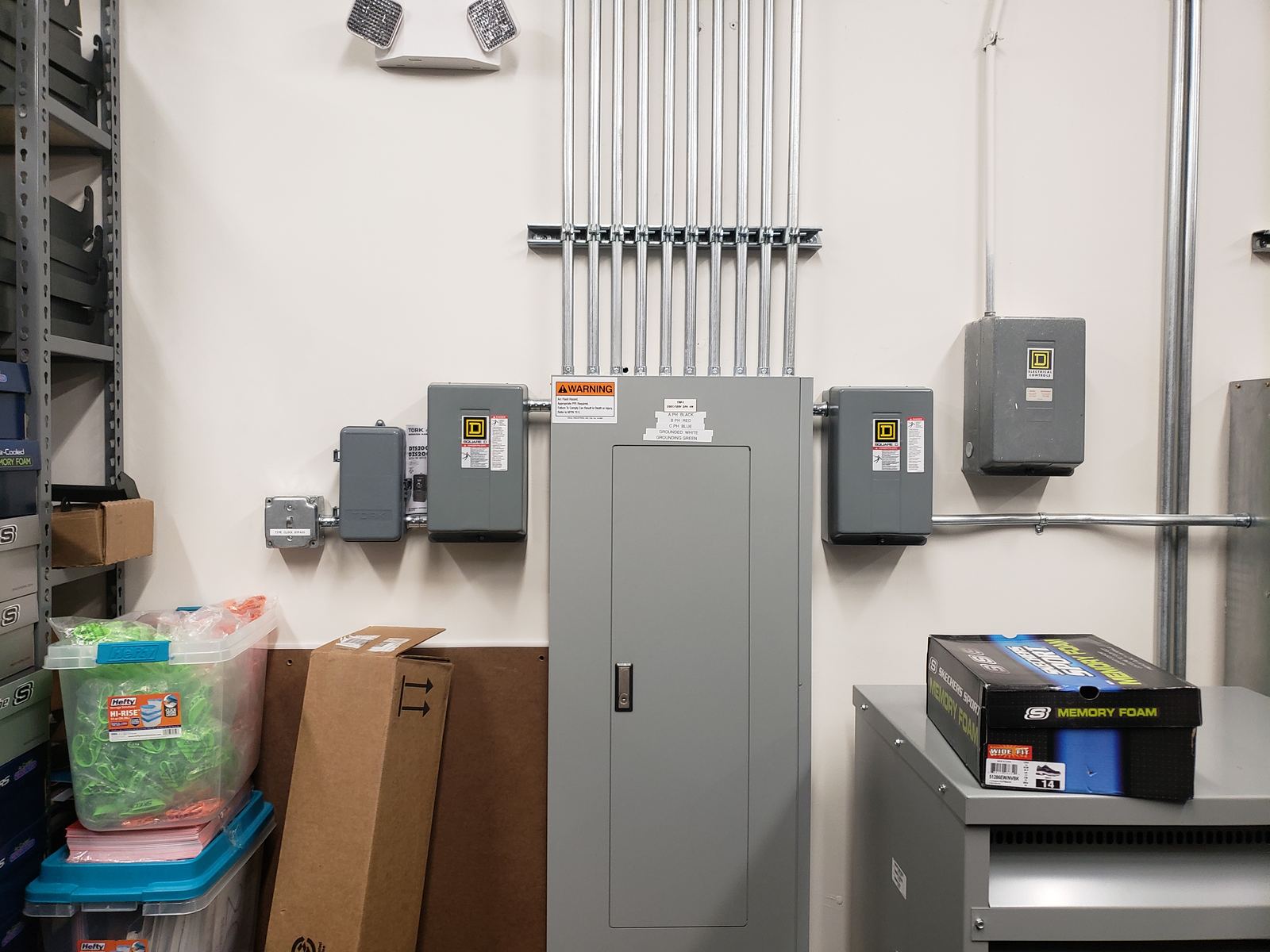Commercial electrical gear room installed on a distribution center project